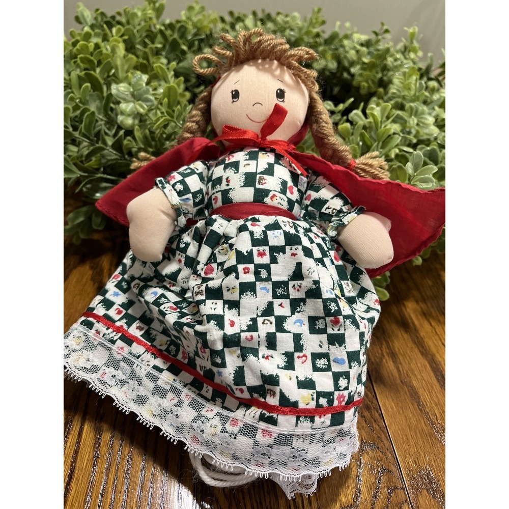 Vintage Topsy‎ Turvy Doll 3-in-1 Little Red Riding Hood Granny Wolf Folk Art Toy